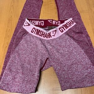 Gymshark Maroon and Light Pink Leggings size small